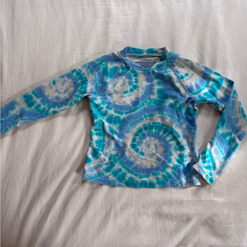 Crewcuts Kids Tie-Dye Rashguard - Blue and White